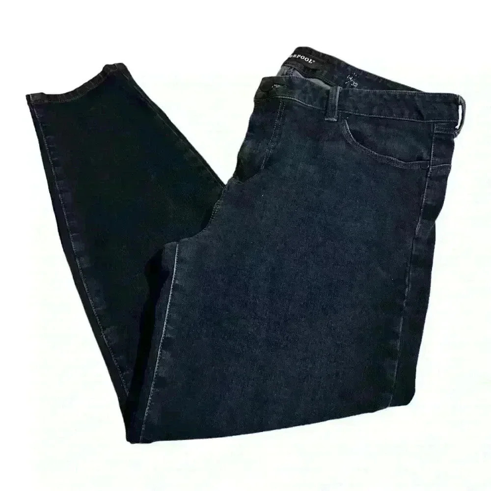 Liverpool Mid Rise Skinny Ankle Jeans Blackout Blue Size 14P